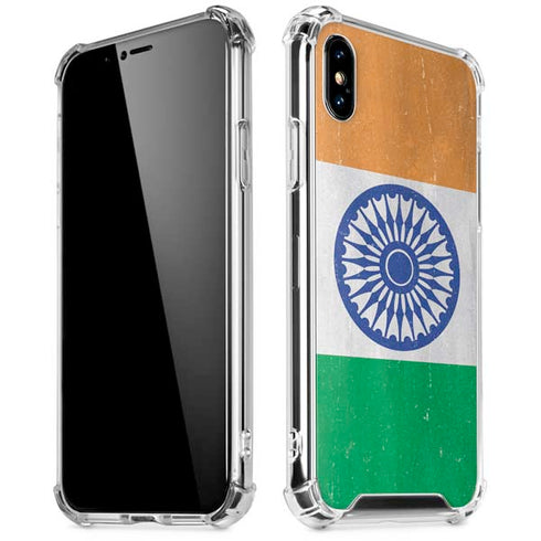 India Flag Distressed iPhone XS Max Clear Case